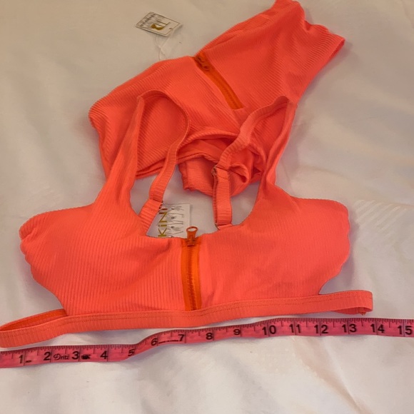 NWT TiniBikini Swimwear Sexy Zipper 2 Piece Bikini Swimsuit Tangerine Size M - Picture 7 of 12